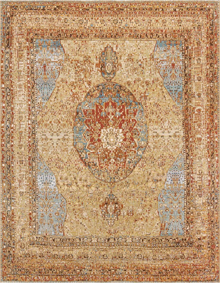 Detail image of 10' x 10' Easy-Clean Traditional Indoor / Outdoor Square Rug