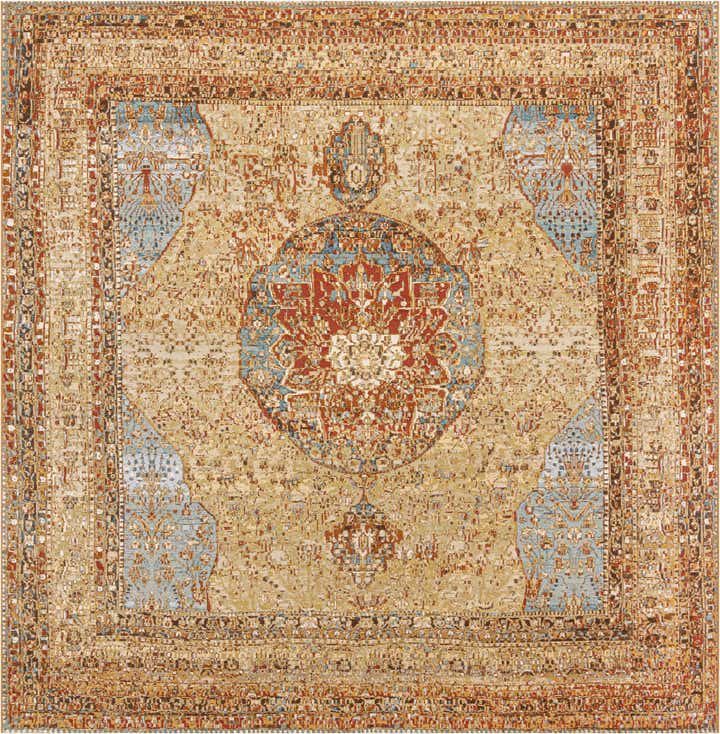 10' x 10' Easy-Clean Traditional Indoor / Outdoor Square Rug