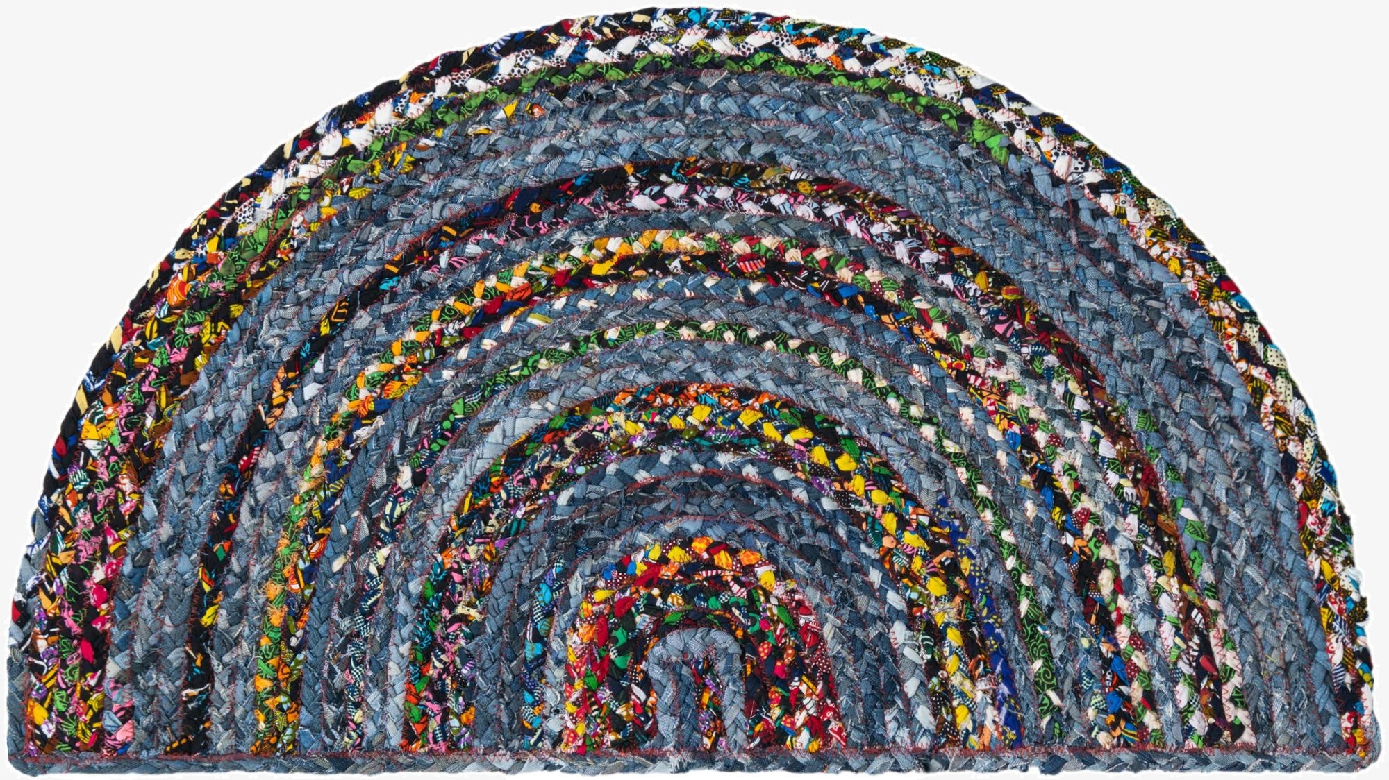 2' 2 x 3' 7  Hand Braided Chindi Hearth Rug