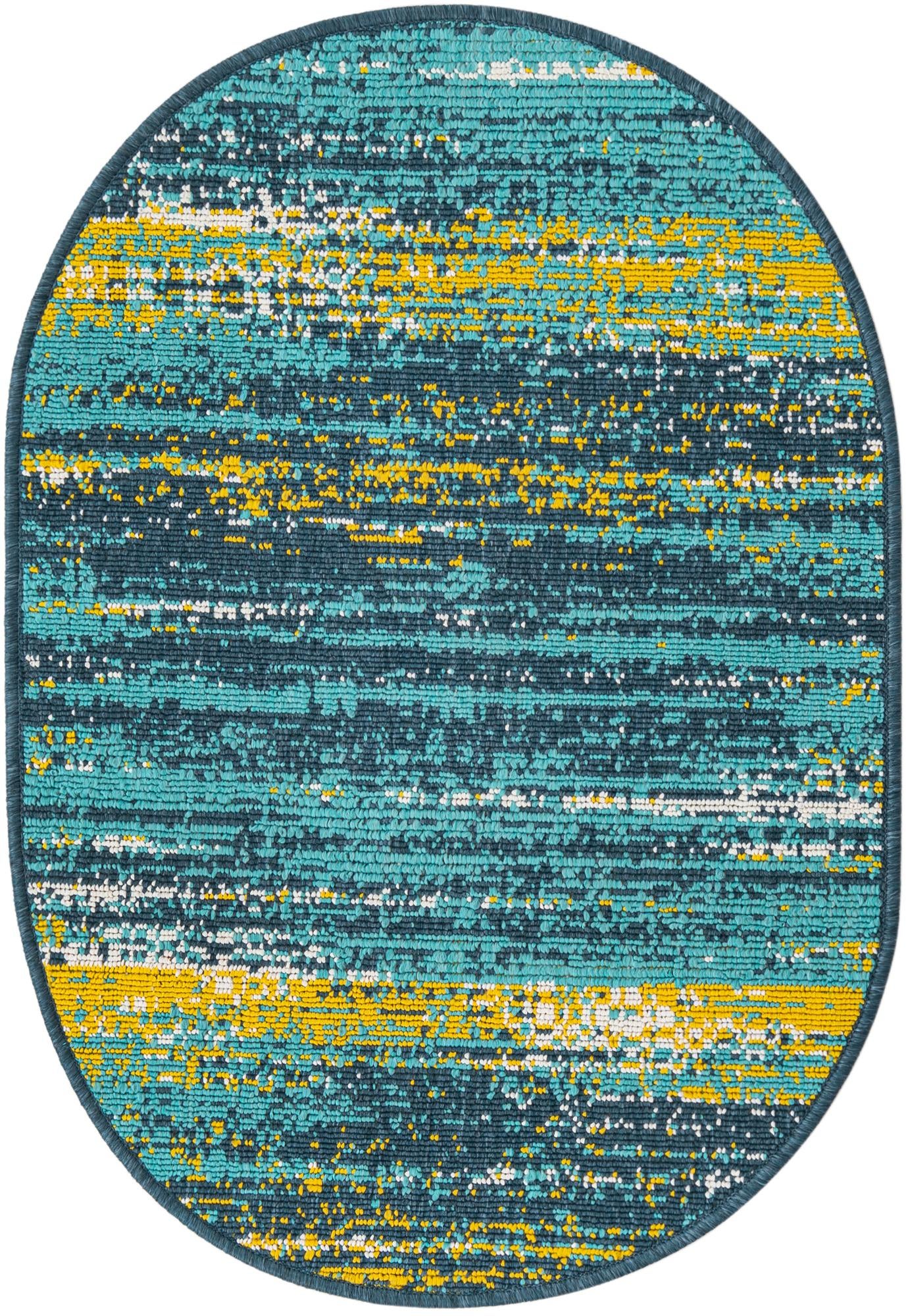 2' x 3' Easy-Clean Coastal Indoor / Outdoor Oval Rug