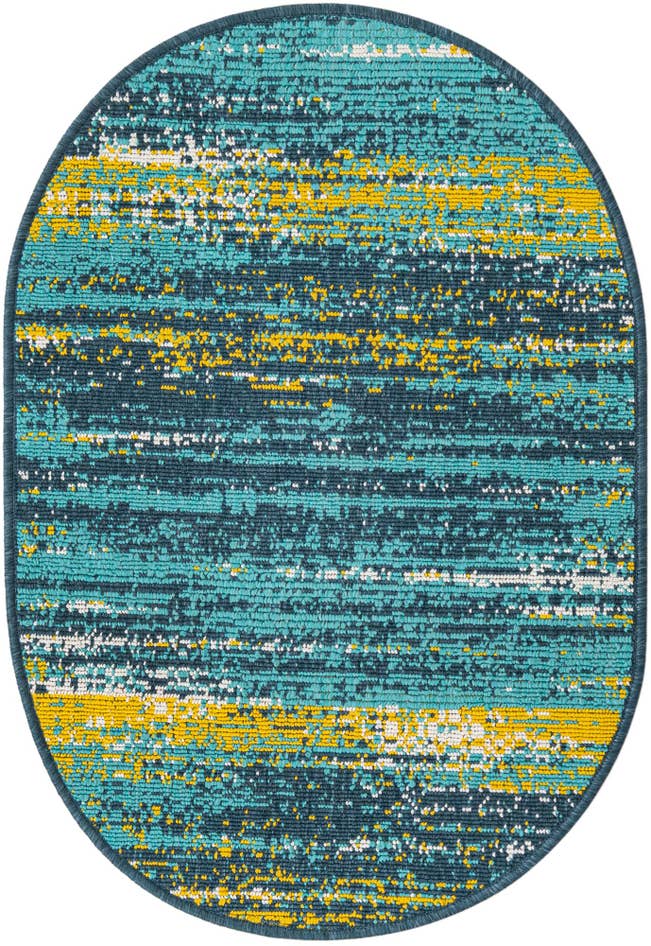 Detail image of 2' x 3' Easy-Clean Coastal Indoor / Outdoor Oval Rug