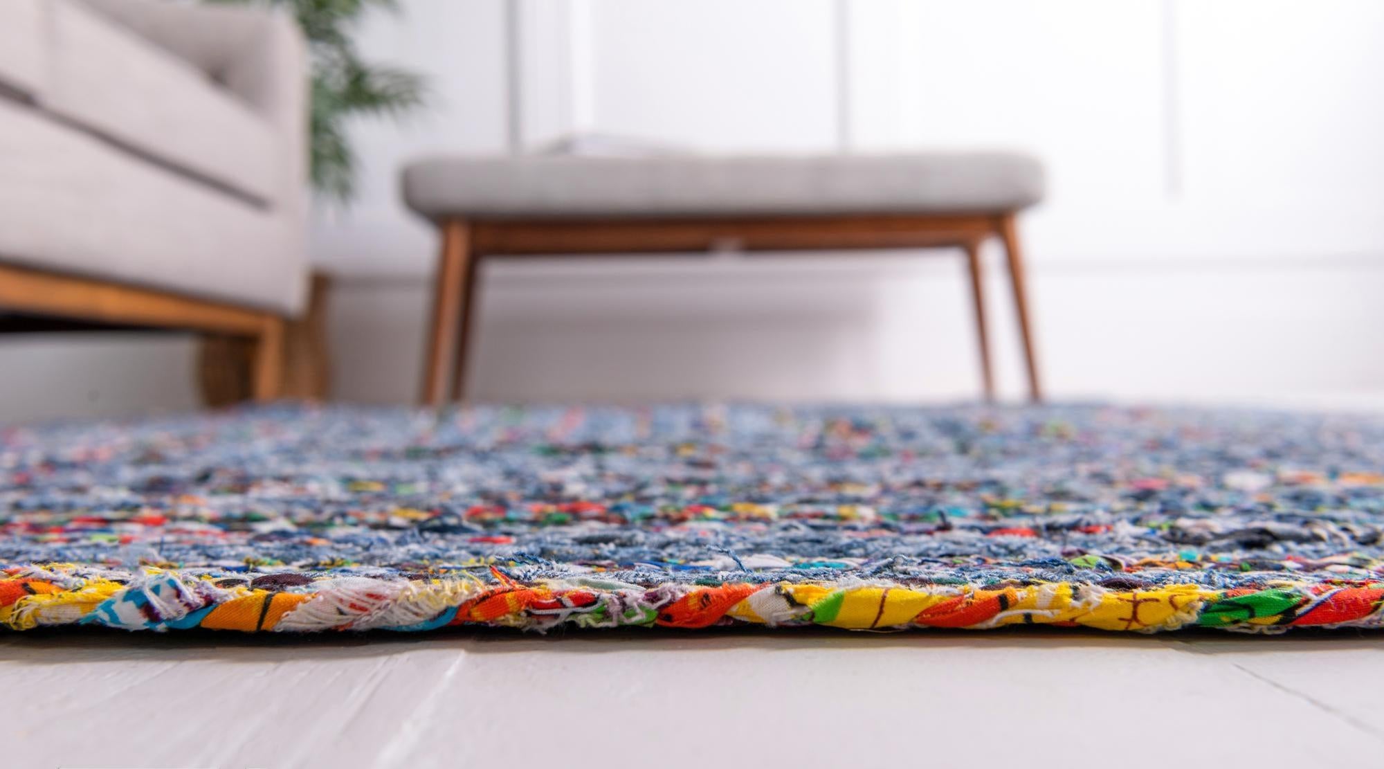 8' x 8' Handmade Braided Chindi Round Rug