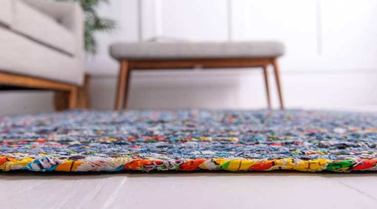 Detail image of 8' x 8' Handmade Braided Chindi Round Rug