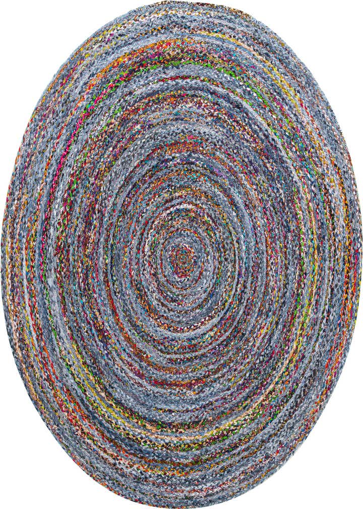 8' x 8' Handmade Braided Chindi Round Rug