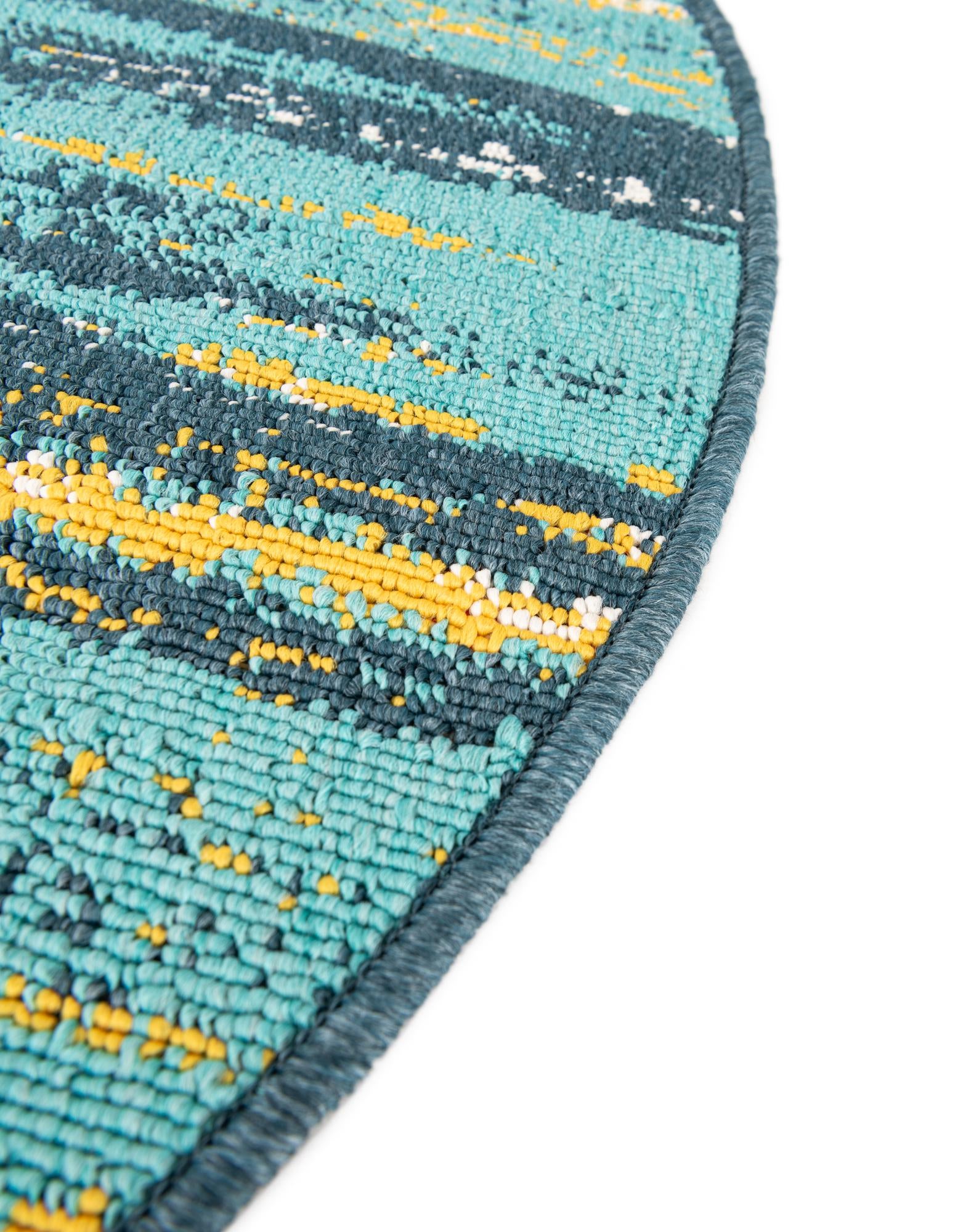 4' x 4' Easy-Clean Coastal Indoor / Outdoor Round Rug