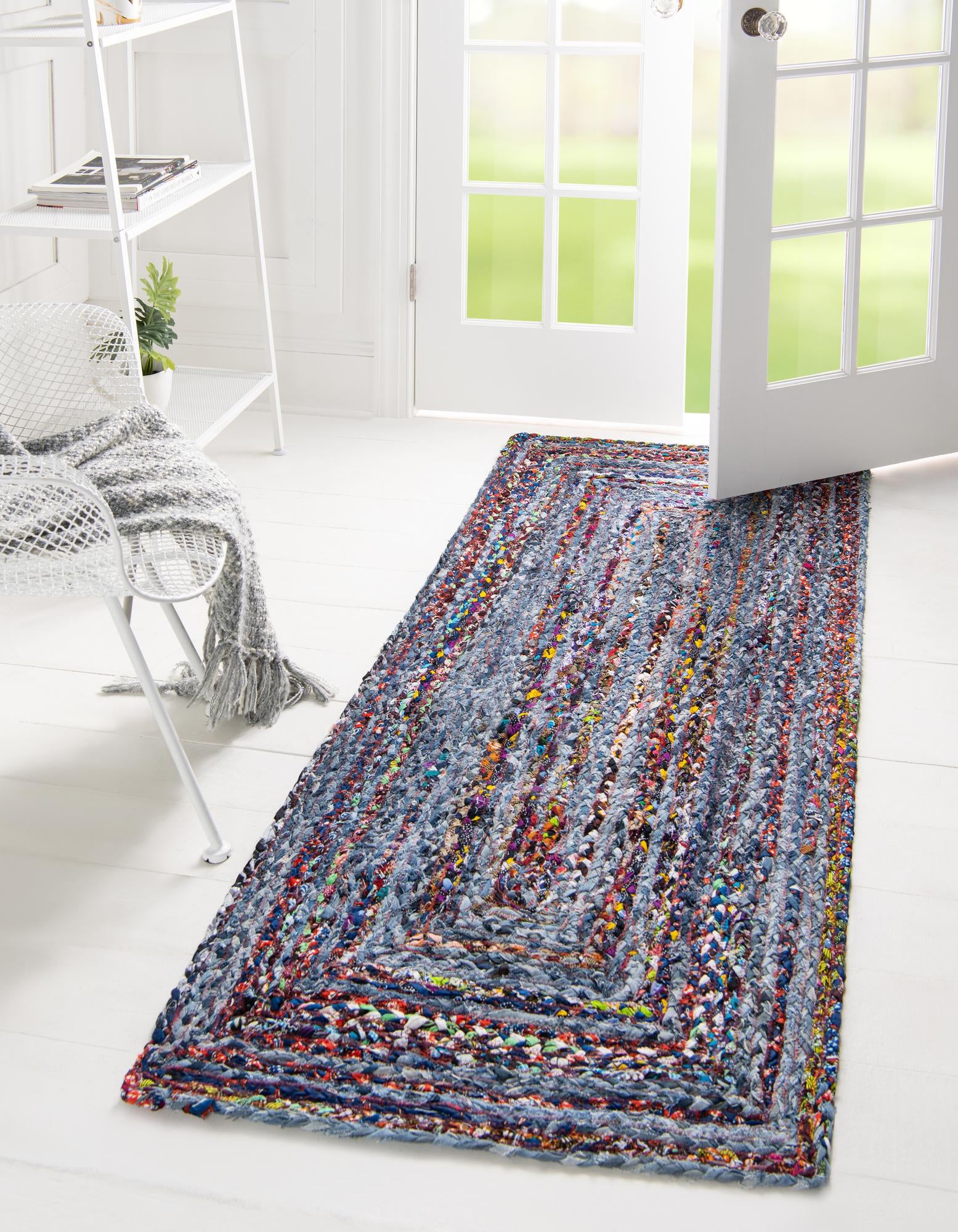 2' 7 x 6' 1  Hand Braided Chindi Runner Rug