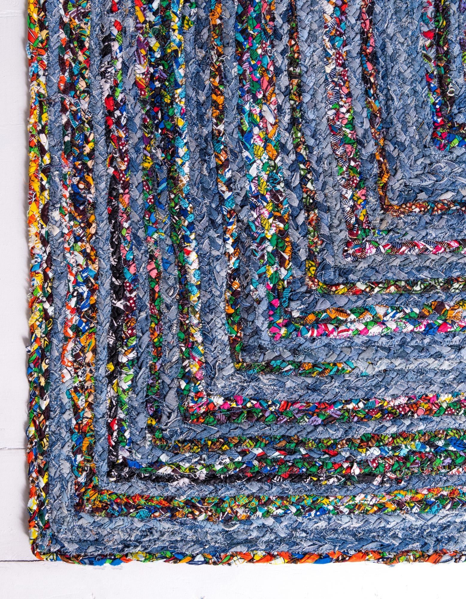 2' 7 x 6' 1 Handmade Braided Chindi Runner Rug