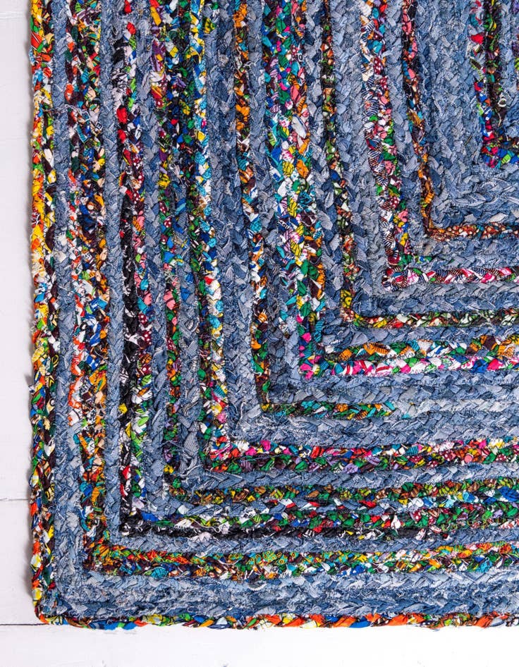 Detail image of 2' 7 x 6' 1  Hand Braided Chindi Runner Rug