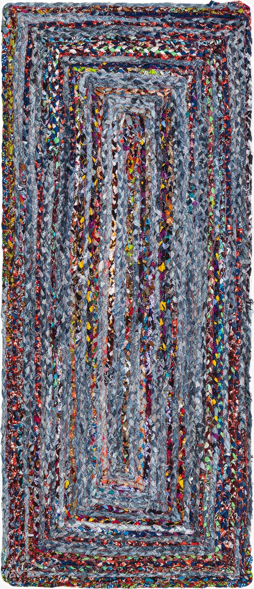 Primary image 80cm x 185cm  Hand Braided Chindi Runner Rug