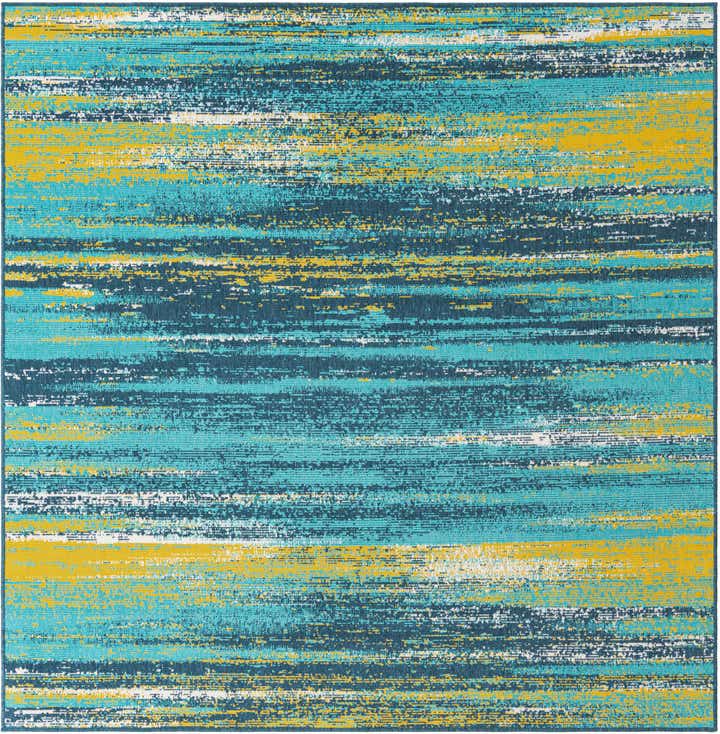 7' 10 x 7' 10 Easy-Clean Coastal Indoor / Outdoor Square Rug
