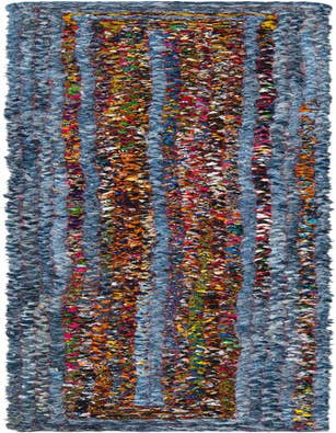 Detail image of 1' 2 x 8'  Hand Braided Chindi Table Runner Rug