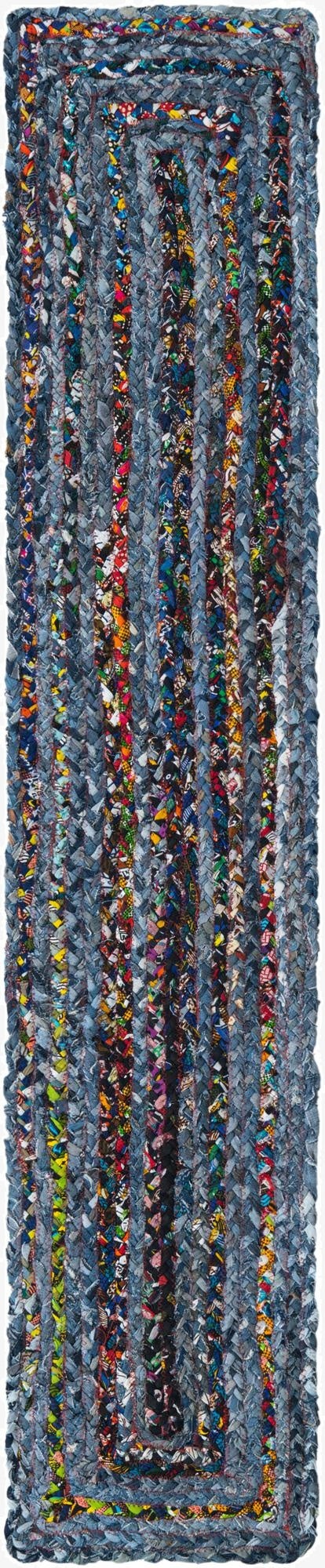 35cm x 185cm  Hand Braided Chindi Camino de mesa Alfombra