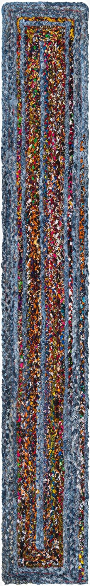 1' 2 x 8'  Hand Braided Chindi Table Runner Rug