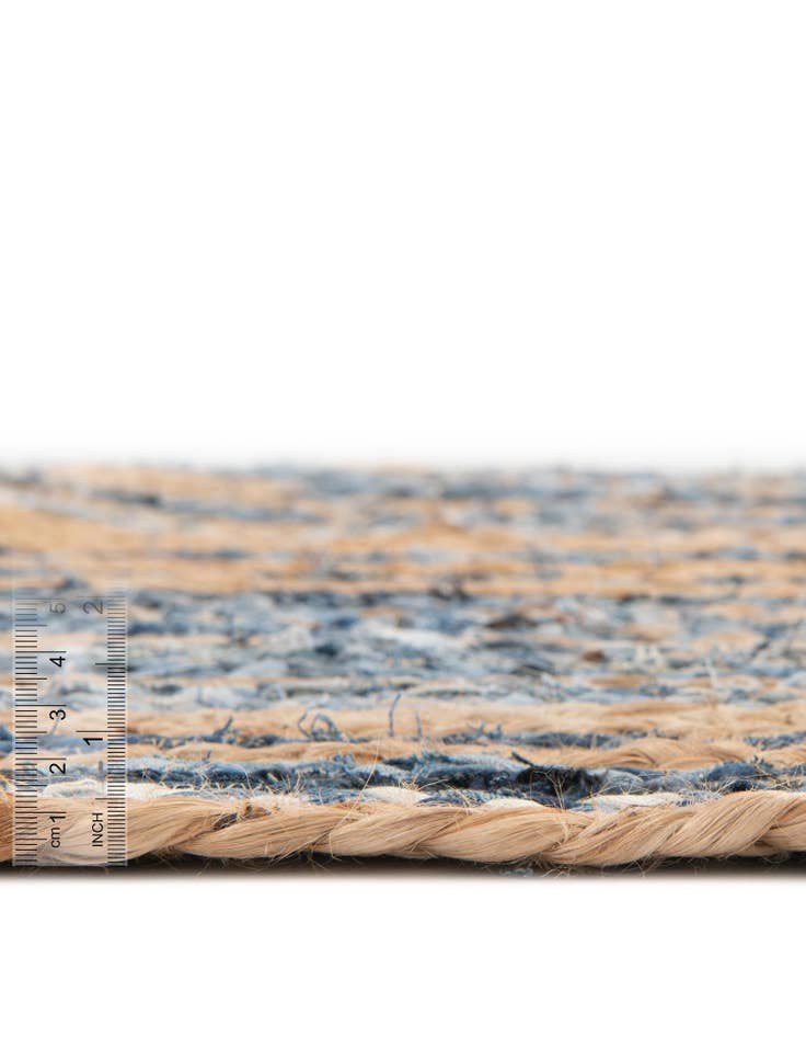Detail image of 8' x 10'  Hand Braided Chindi Oval Rug