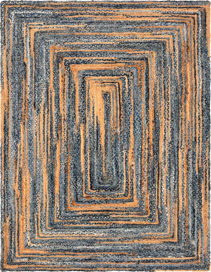 Detail image of 6' 1 x 9'  Hand Braided Chindi Rug