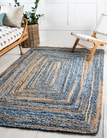 8' x 10' Handmade Braided Chindi Rug