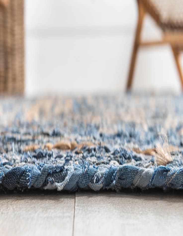 Detail image of 2' x 3' 1  Hand Braided Chindi Rug