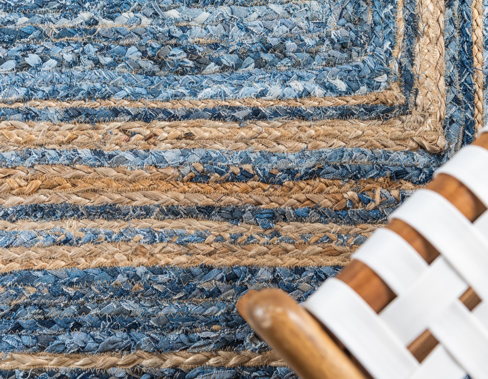 4' 1 x 6' 1 Handmade Braided Chindi Rug