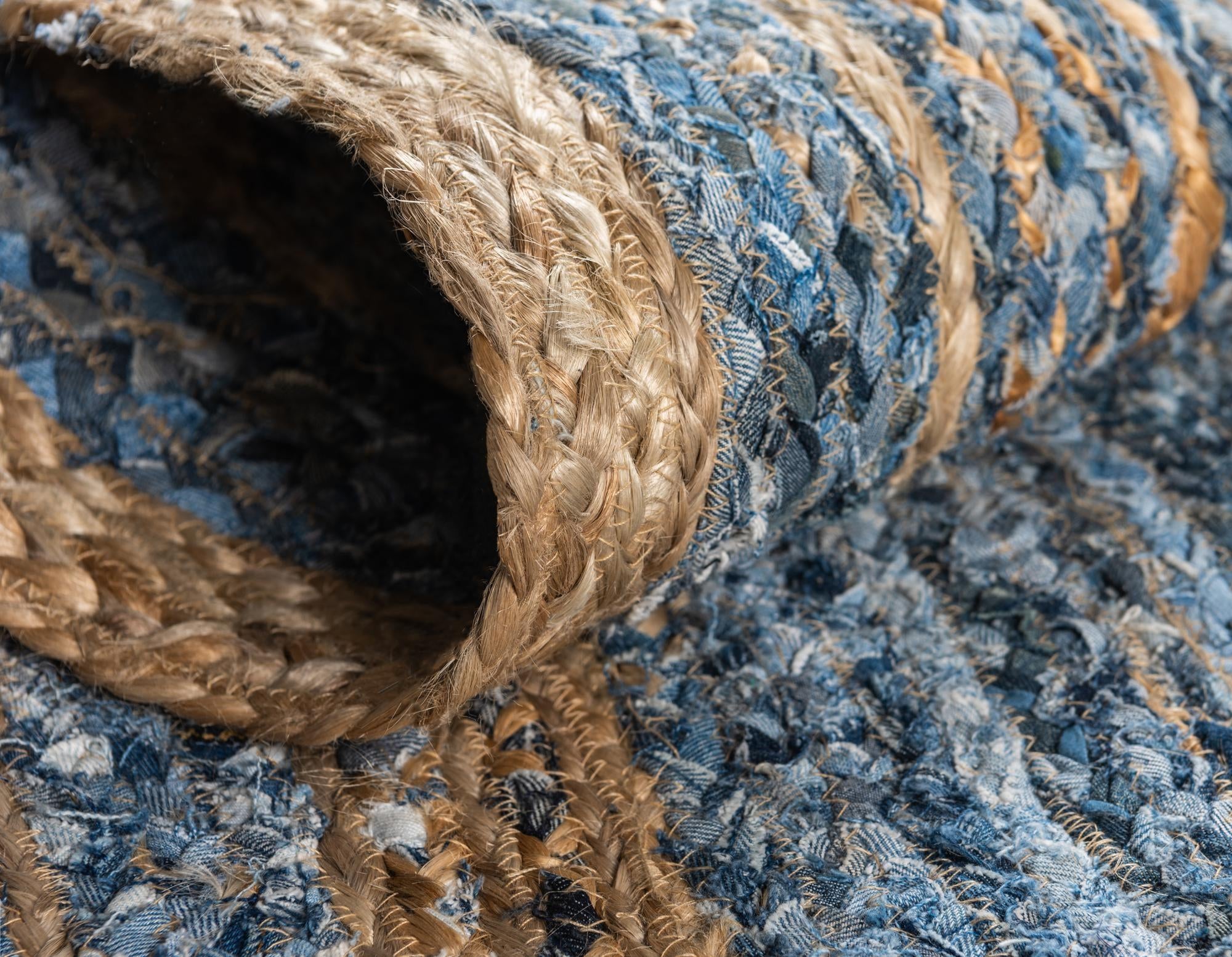4' 1 x 6' 1 Handmade Braided Chindi Rug
