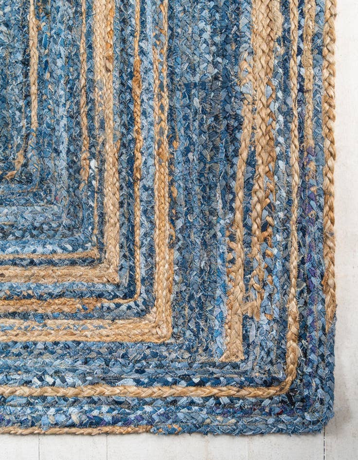 Detail image of 8' x 10'  Hand Braided Chindi Rug