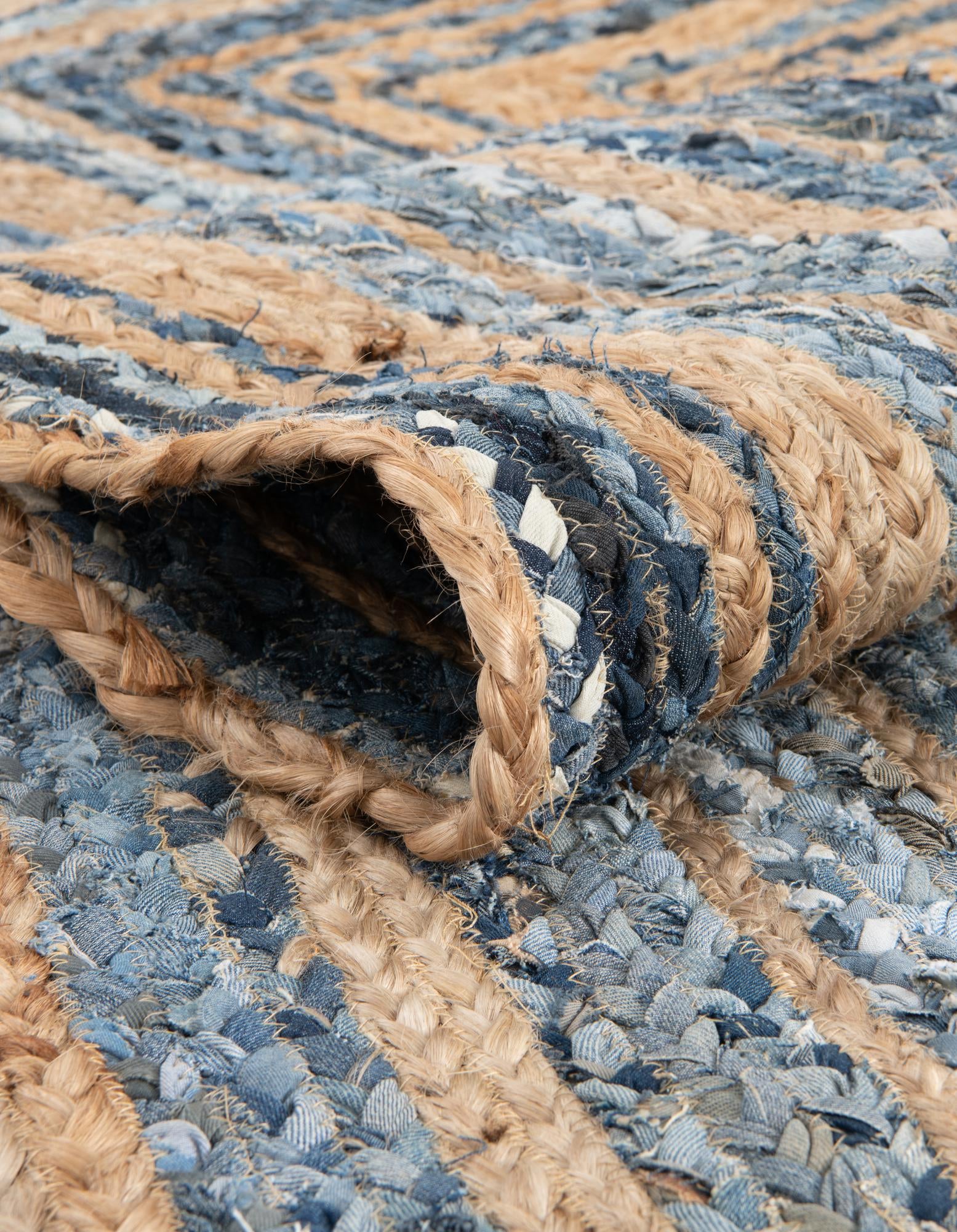 4' 1 x 6' 1 Handmade Braided Chindi Rug