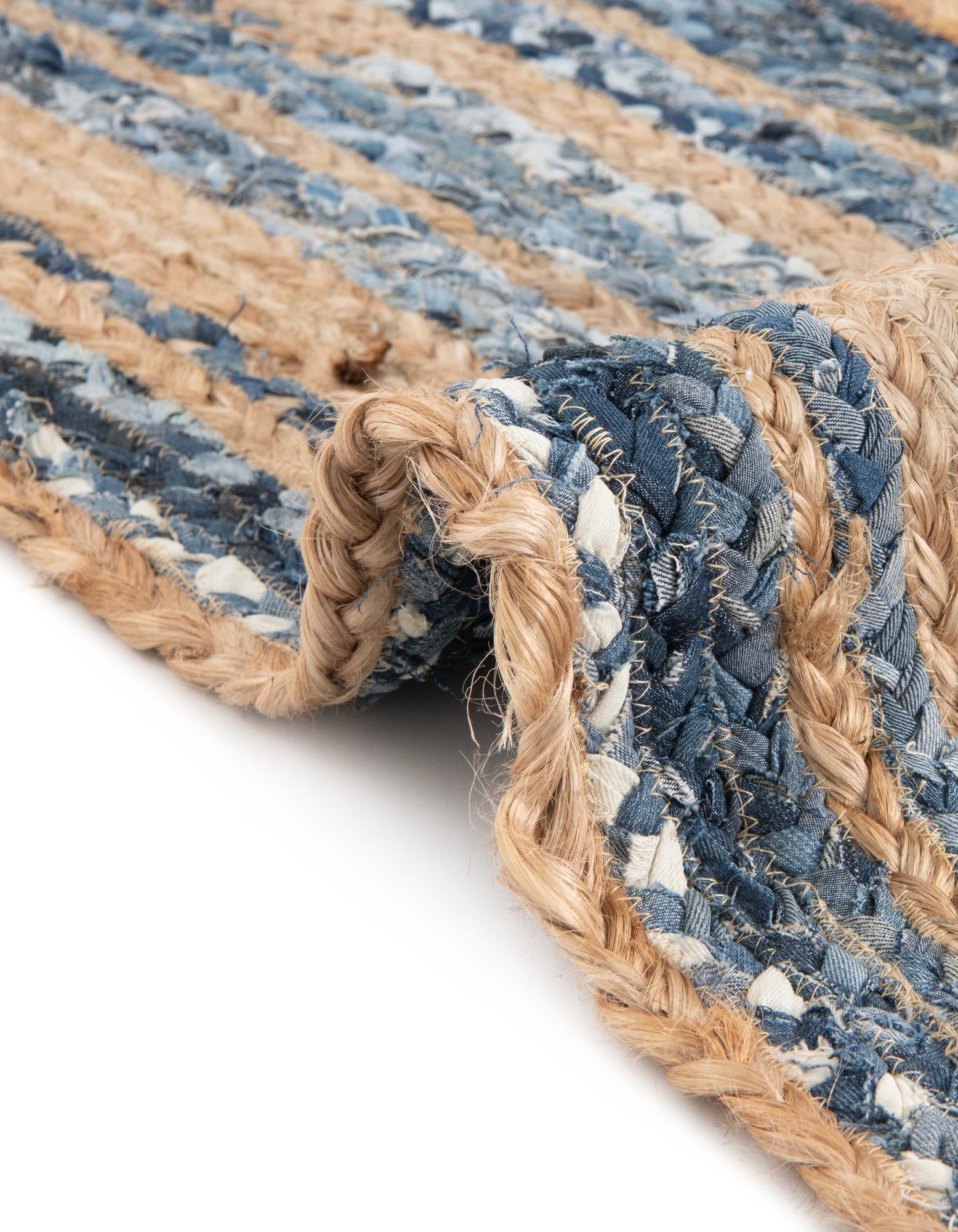 4' 1 x 6' 1 Handmade Braided Chindi Rug
