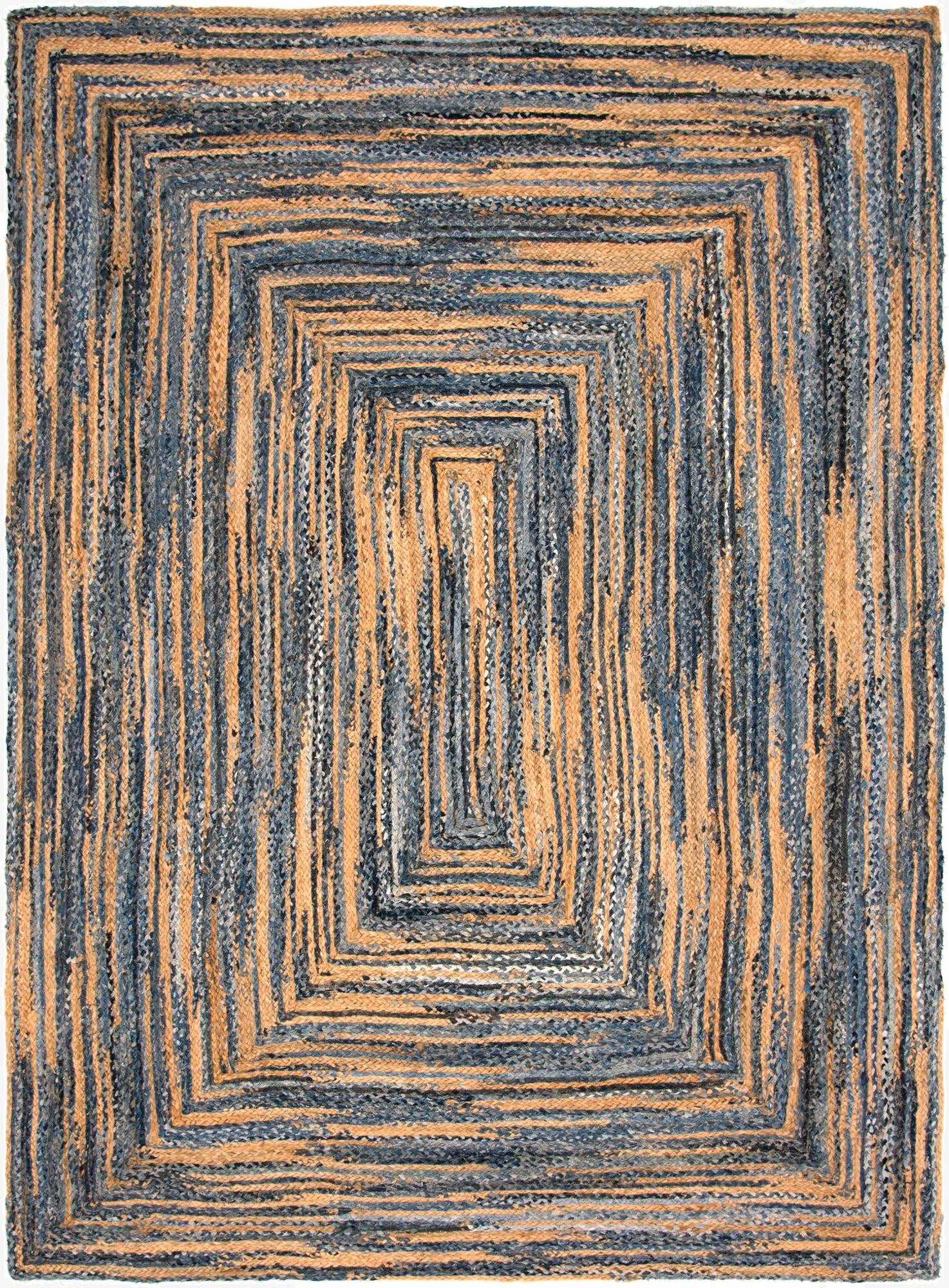 9' x 12'  Hand Braided Chindi Rug