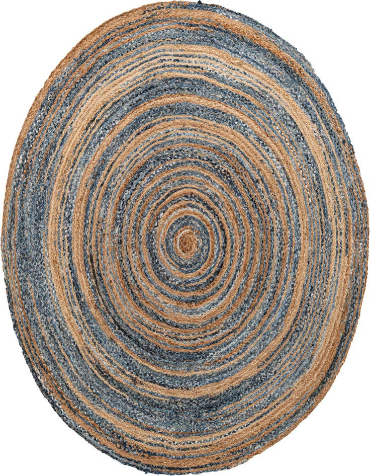 Detail image of 8' x 8'  Hand Braided Chindi Round Rug