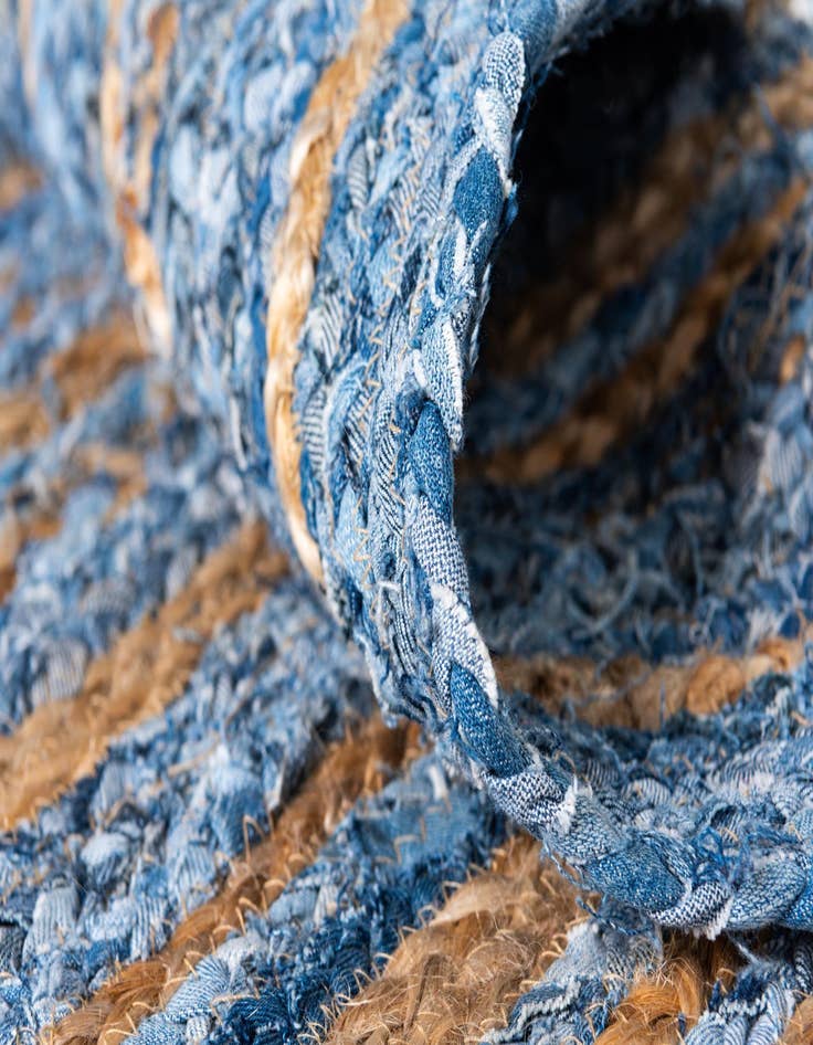 Detail image of 2' 6 x 6' 1  Hand Braided Chindi Runner Rug