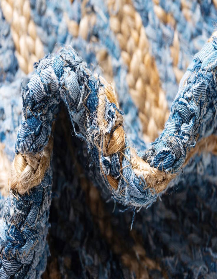 Detail image of 2' 6 x 6' 1  Hand Braided Chindi Runner Rug