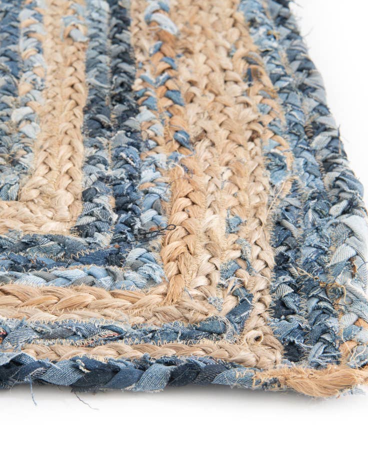 Detail image of 2' 6 x 6' 1  Hand Braided Chindi Runner Rug