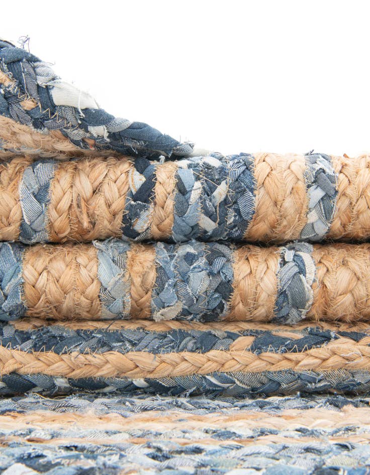 Detail image of 2' 6 x 6' 1  Hand Braided Chindi Runner Rug