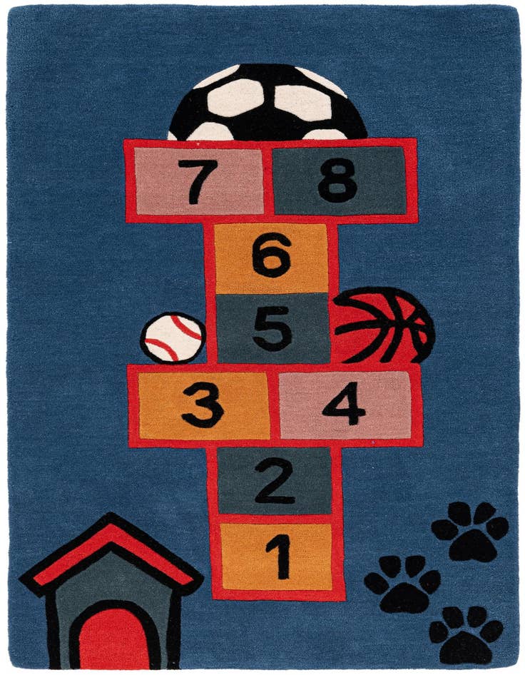 Detail image of 3' 1 x 5' 1 Playtime Kids Wool Freeform Rug