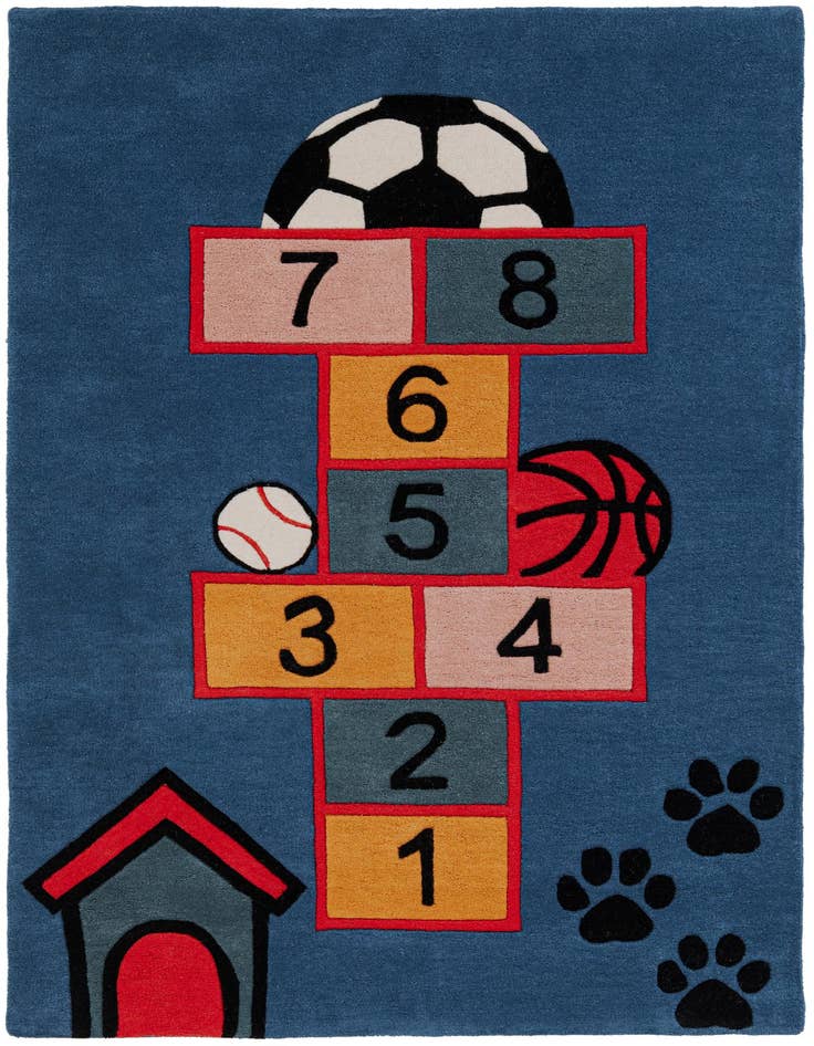 Detail image of 4' 1 x 6' 1 Playtime Kids Wool Freeform Rug