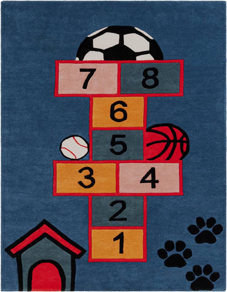 Detail image of 5' 1 x 8' Playtime Kids Wool Freeform Rug