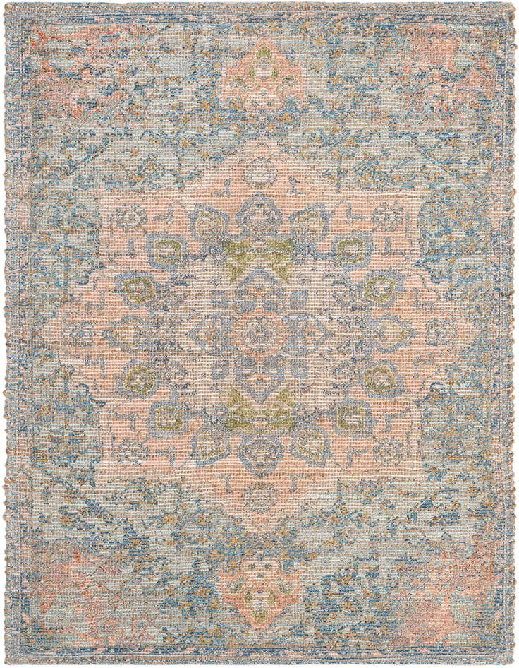 Detail image of 4' 1 x 6' 1 Hand Woven Chenille Jute Rug