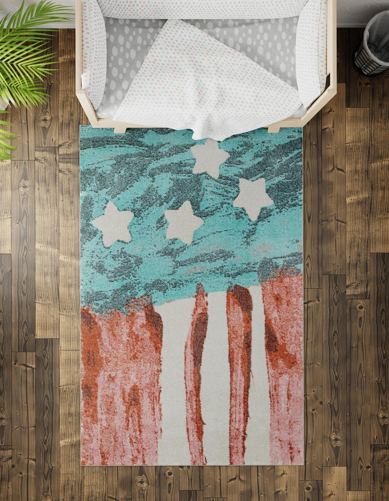 2' 2 x 3' 1 American Flag Whimsy Kids Rug