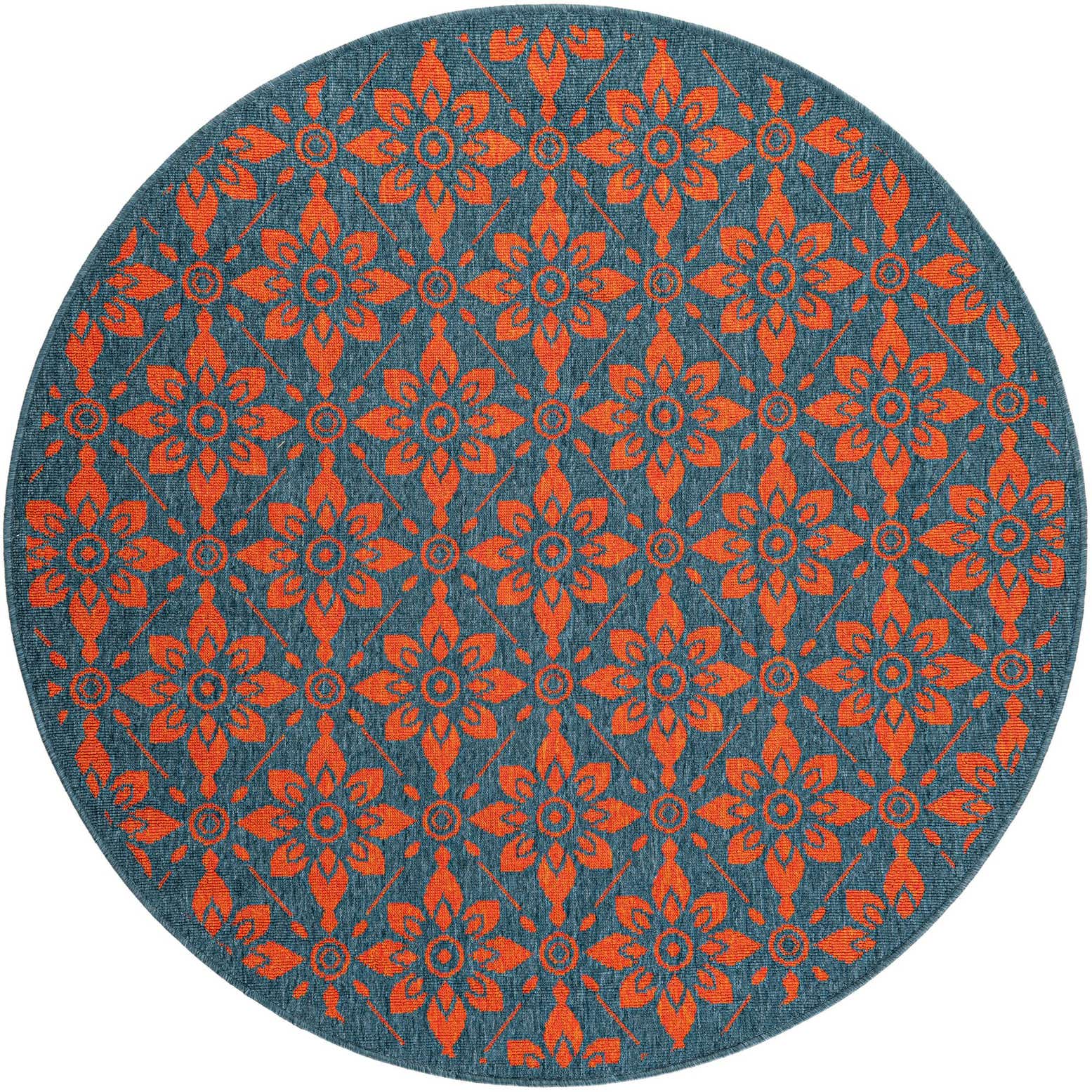5' x 5' Easy-Clean Lattice Indoor / Outdoor Round Rug