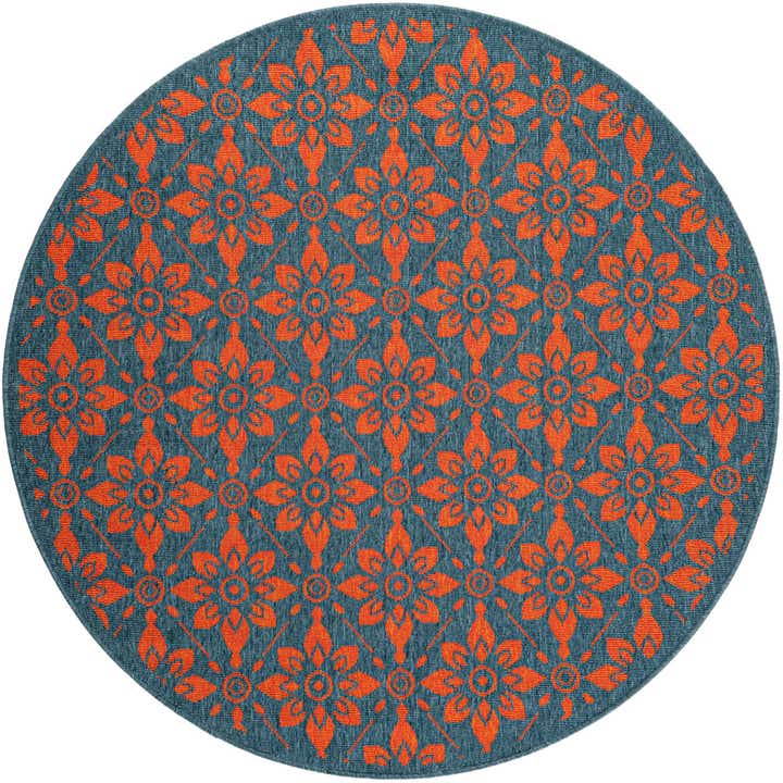 5' x 5' Easy-Clean Lattice Indoor / Outdoor Round Rug