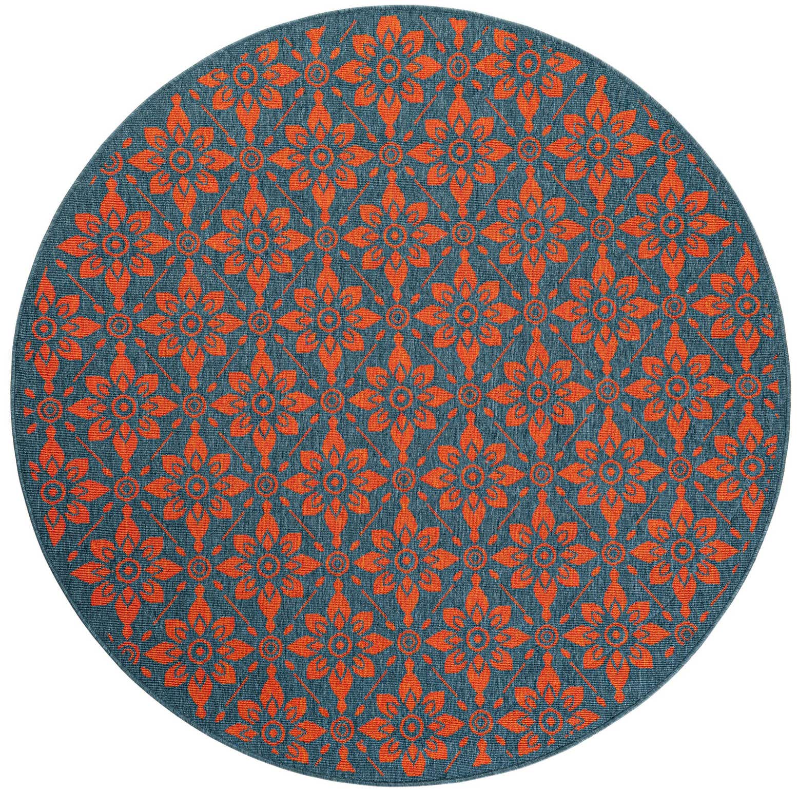 6' x 6' Easy-Clean Lattice Indoor / Outdoor Round Rug
