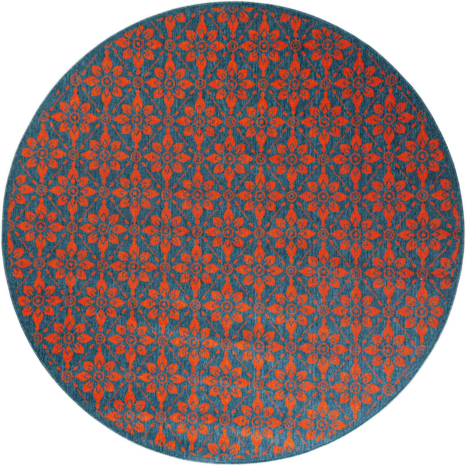 7' 10 x 7' 10 Easy-Clean Lattice Indoor / Outdoor Round Rug