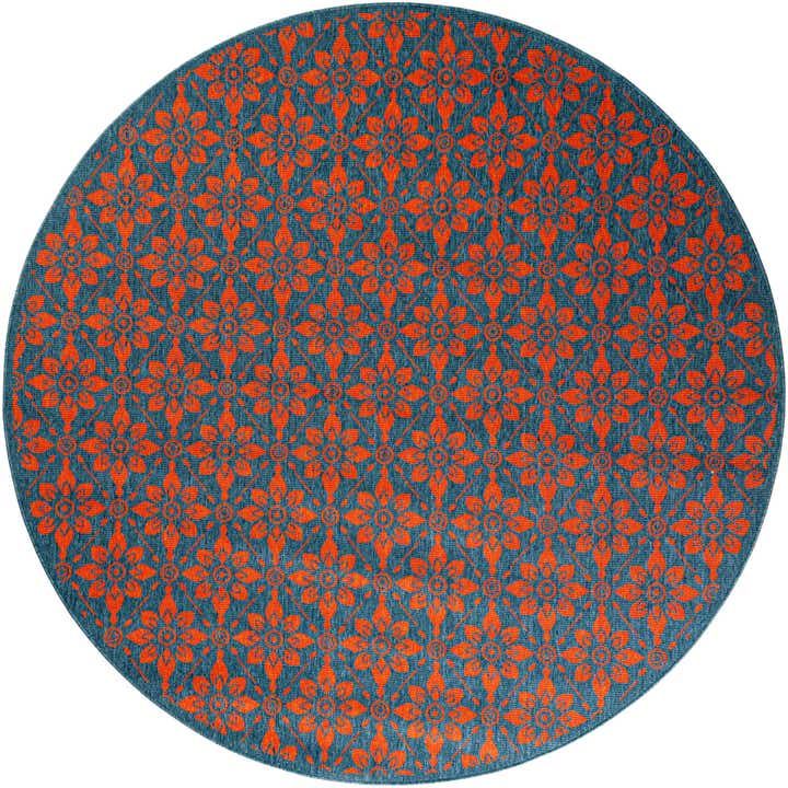 7' 10 x 7' 10 Easy-Clean Lattice Indoor / Outdoor Round Rug