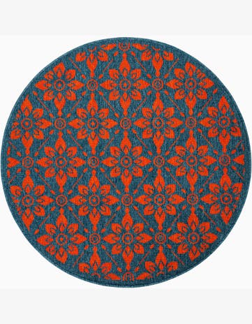 4' x 4' Easy-Clean Lattice Indoor / Outdoor Round Rug
