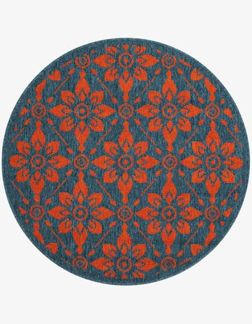 3' x 3' Easy-Clean Lattice Indoor / Outdoor Round Rug