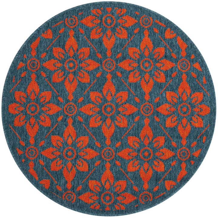 3' x 3' Easy-Clean Trellis Indoor / Outdoor Round Rug