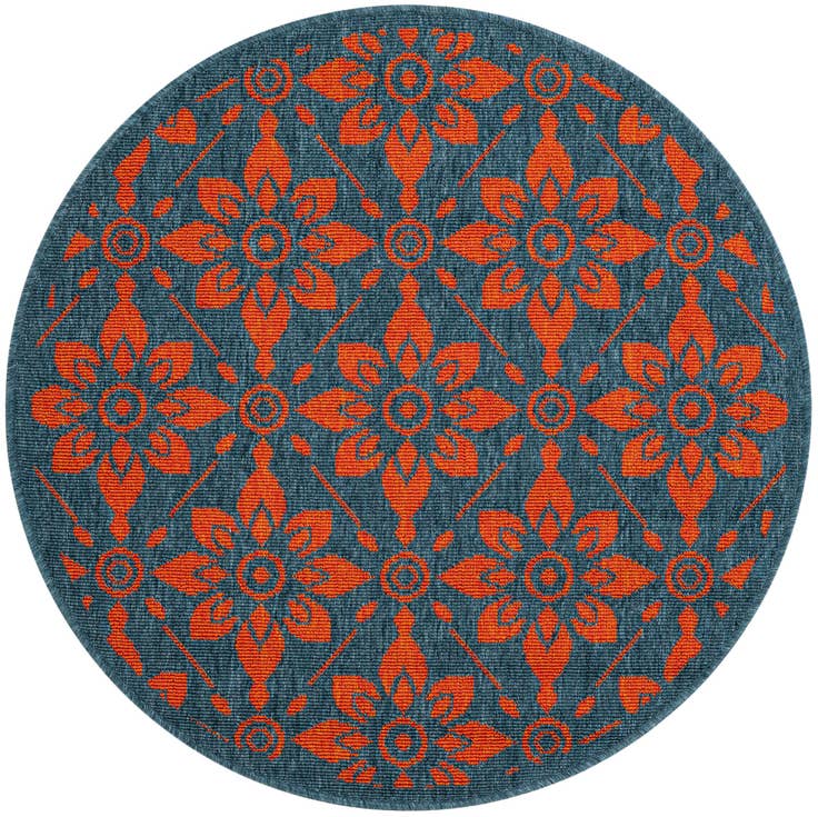 Detail image of 3' x 3' Easy-Clean Trellis Indoor / Outdoor Round Rug