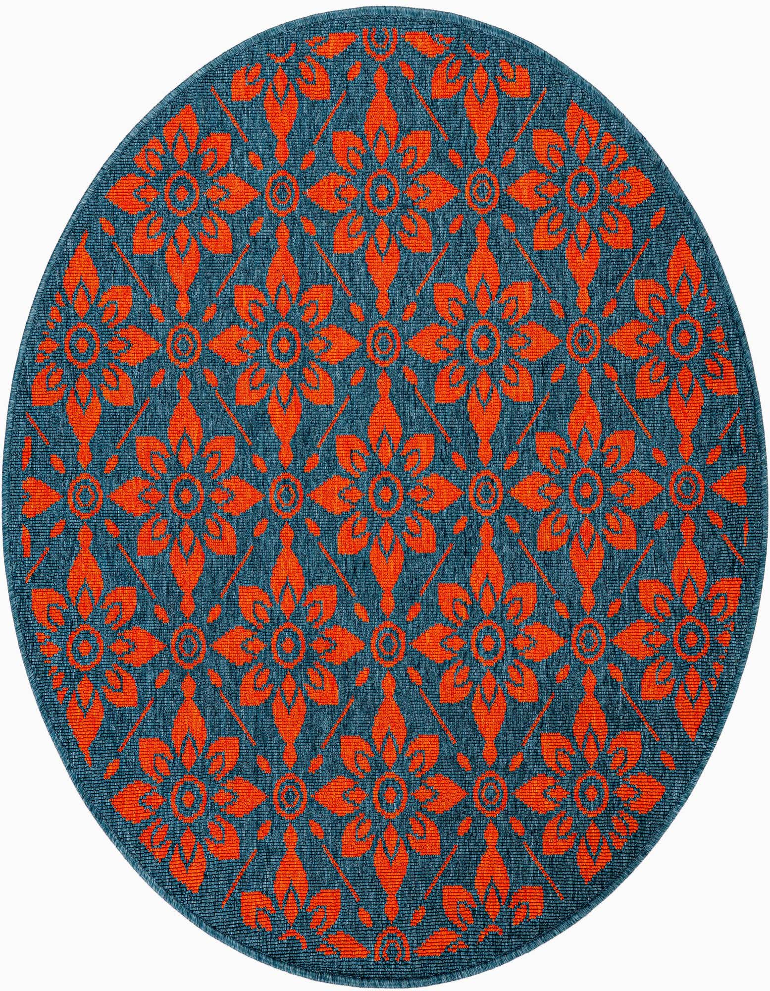 4' x 4' Easy-Clean Trellis Indoor / Outdoor Round Rug