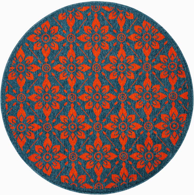 Detail image of 4' x 4' Easy-Clean Trellis Indoor / Outdoor Round Rug