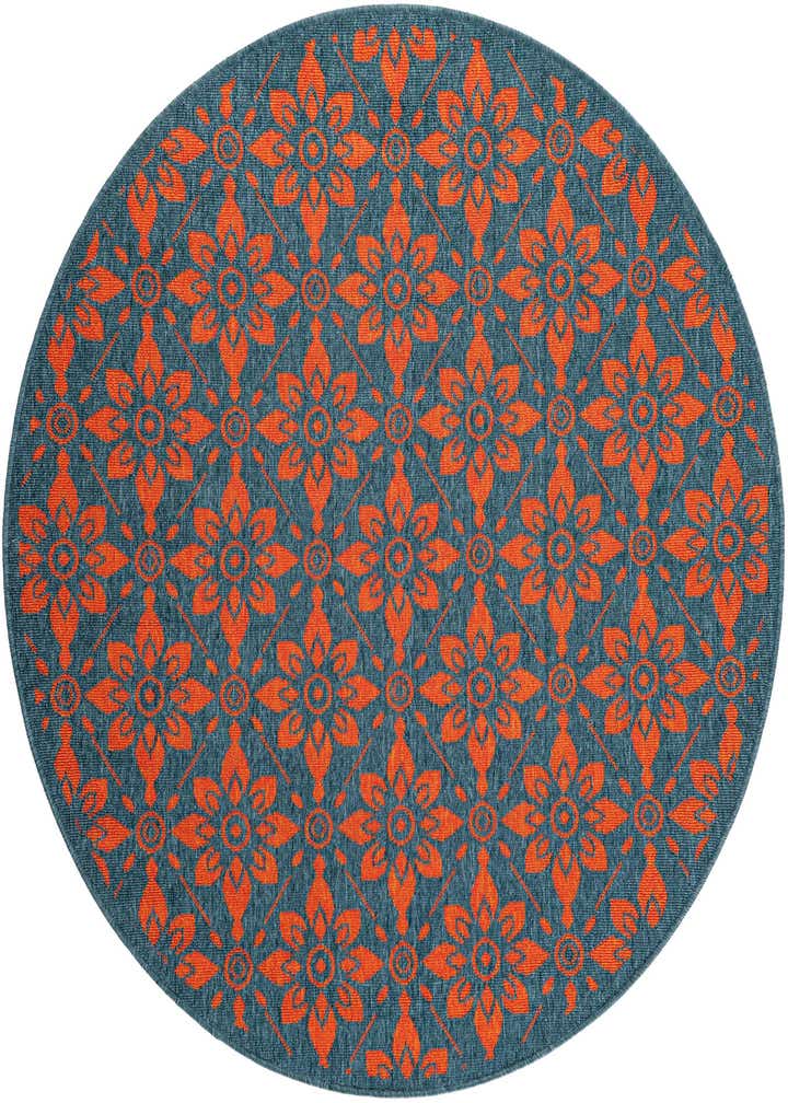 5' x 5' Easy-Clean Trellis Indoor / Outdoor Round Rug