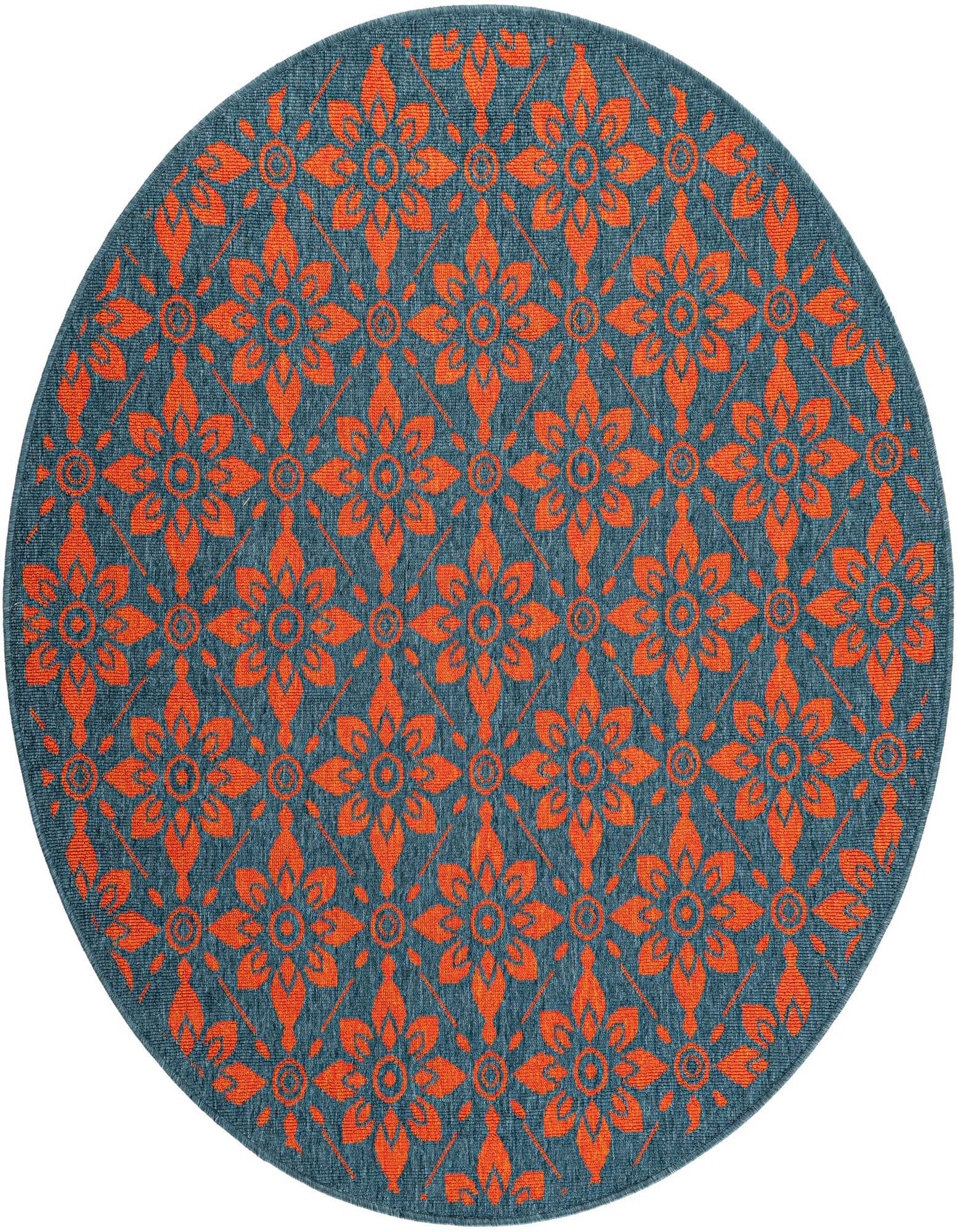 5' x 5' Easy-Clean Trellis Indoor / Outdoor Round Rug